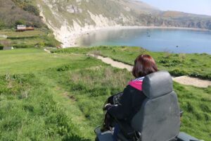 View of Lulworth Cove from a tramper