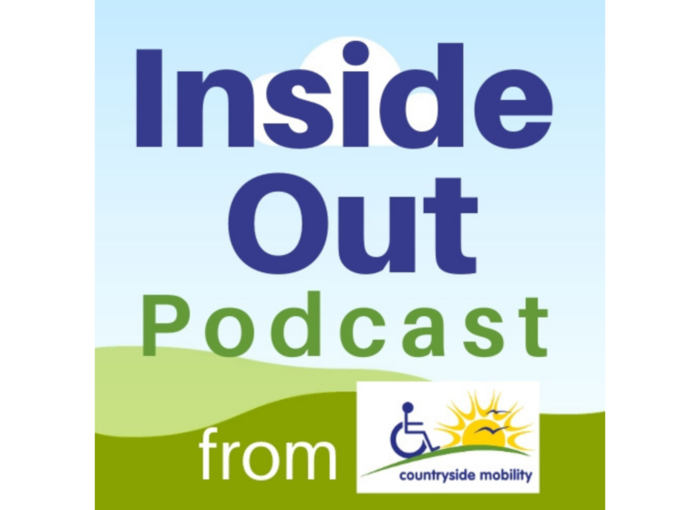 The words 'Inside out podcast' and a background with a graphic depiction of rolling hills and blue sky